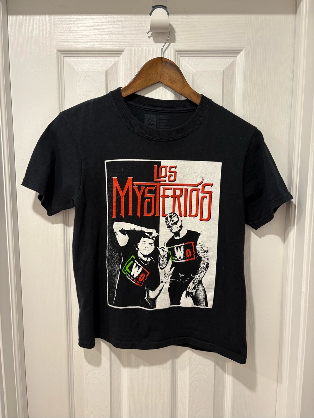 Los Mysterios Graphic Tee - Black with Red & White Print Youth M
